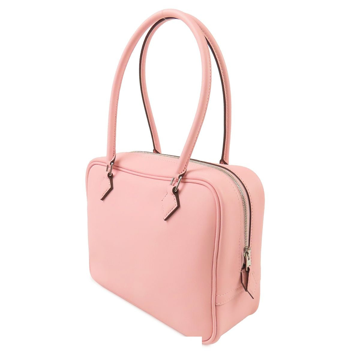 Hermes Mini Plume 20 Rose Sakura Silver Swift Handbag — view 2