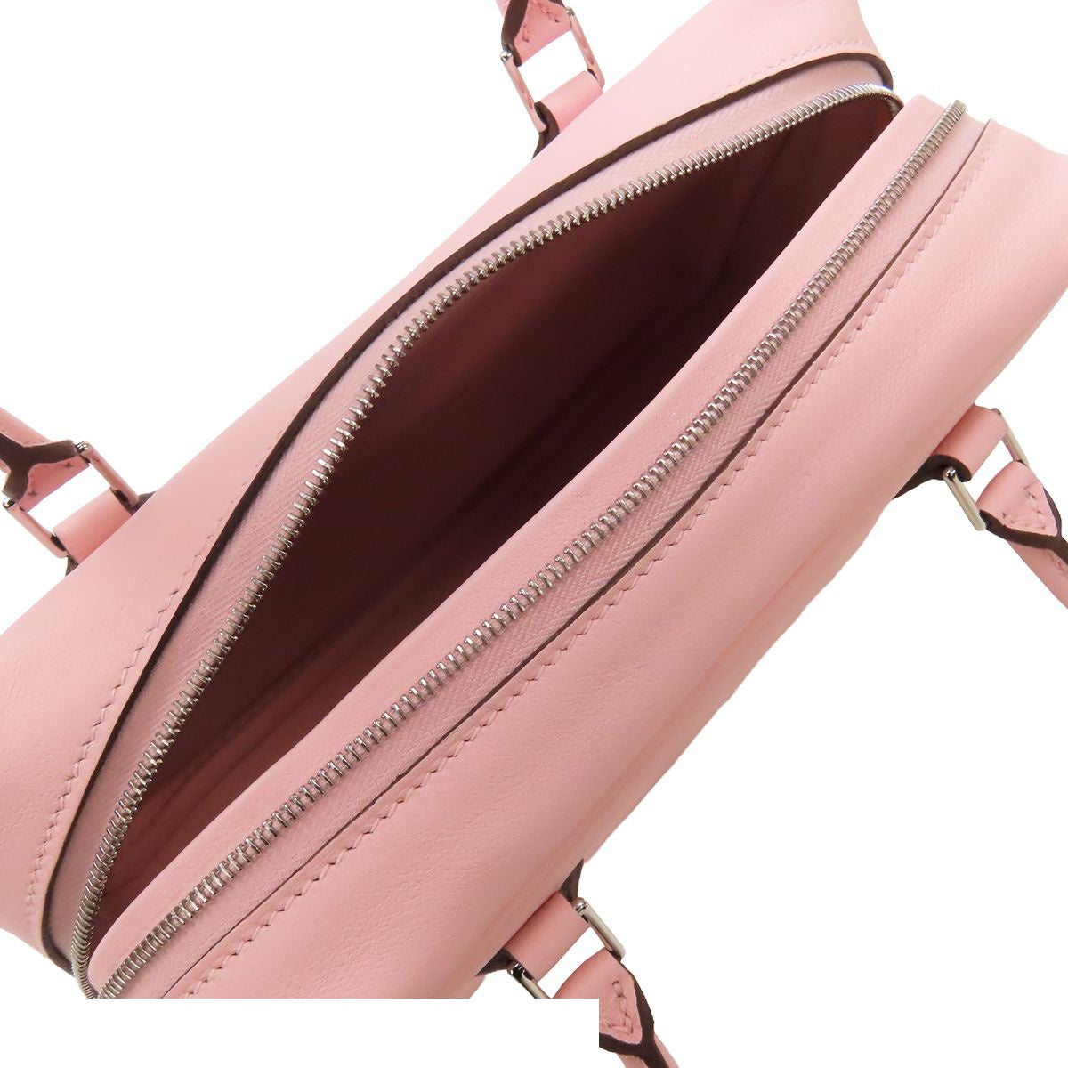 Hermes Mini Plume 20 Rose Sakura Silver Swift Handbag — view 4