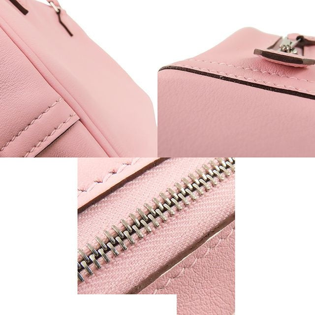 Hermes Mini Plume 20 Rose Sakura Silver Swift Handbag — view 8