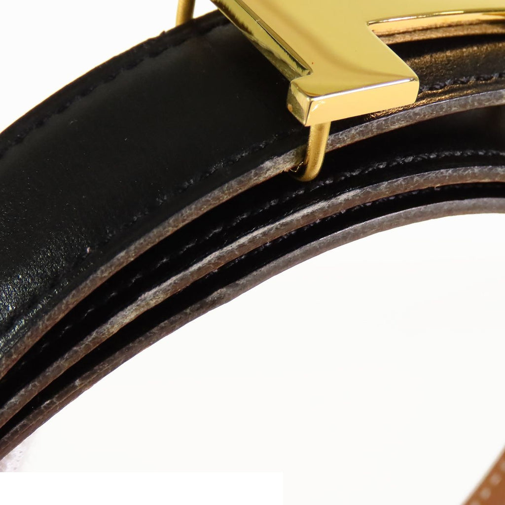 Hermes H Belt Constance Black Gold Box Calf Courchevel Reversible 65 — view 5