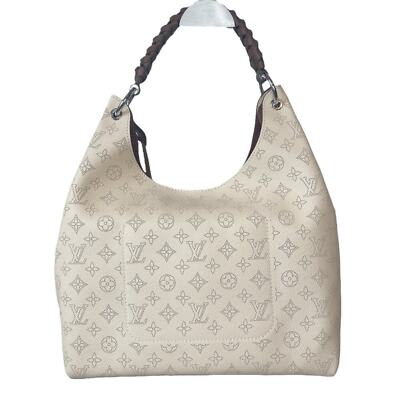 Louis Vuitton Monogram Carmel Hobo Mahina Leather Shoulder Tote Bag — view 4