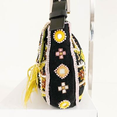 Fendi Mamma Baguette Beaded Fringe Shoulder Bag Bucket Hand FF — view 6
