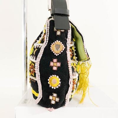 Fendi Mamma Baguette Beaded Fringe Shoulder Bag Bucket Hand FF — view 7