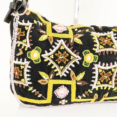 Fendi Mamma Baguette Beaded Fringe Shoulder Bag Bucket Hand FF — view 8