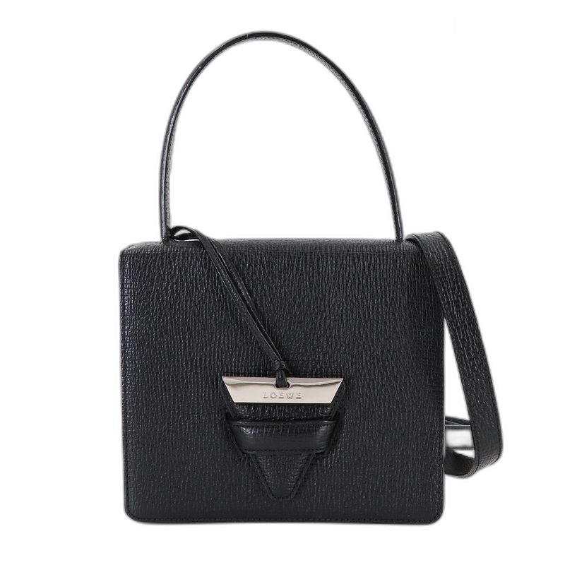 Loewe Barcelona 2-Way Bag Leather Black Silver