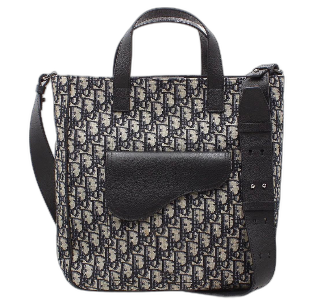 Dior Oblique Saddle Tote : Navy
