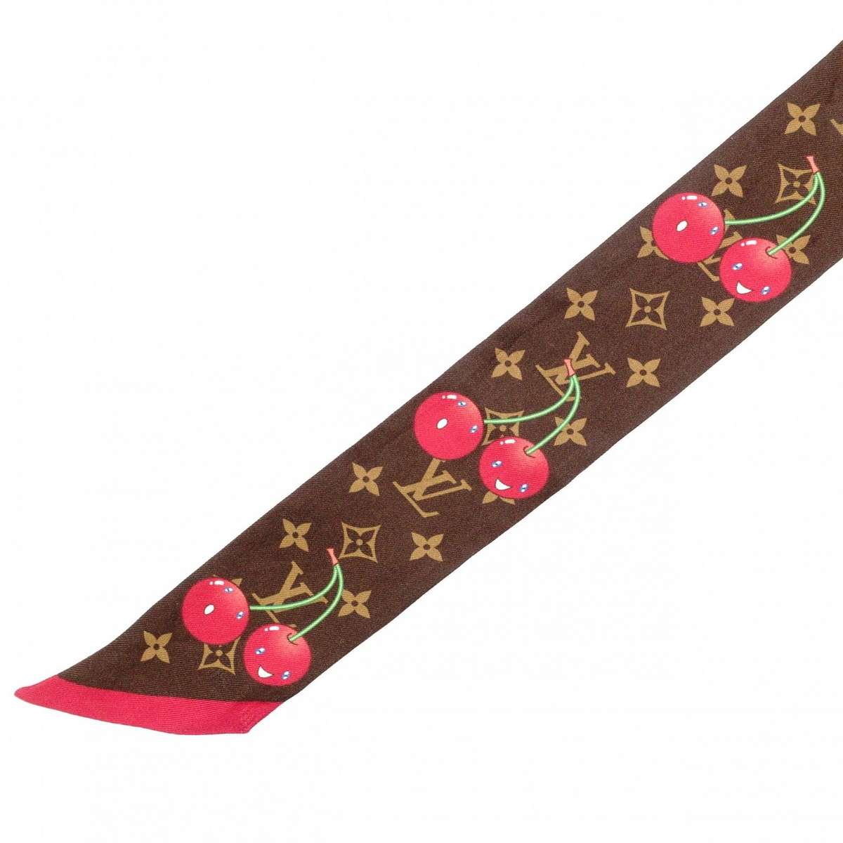 Louis Vuitton Takashi Murakami Twilly Monogram Cherry Scarf Bandeau
