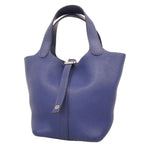 Hermes Handbag Picotin Lock PM Taurillon Morris Blue Silver — view 2