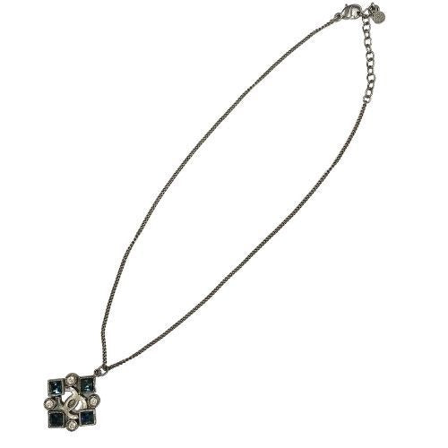Chanel Necklace CC Logo Gripois Rhinestone Pendant Vintage