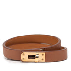 Hermes Mini Kelly Dubreuil Brown Gold Hardware Vorswith Belt — view 2