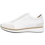 Hermes Easy Leather Sneakers Shoes Low Cut Logo 42.5 White