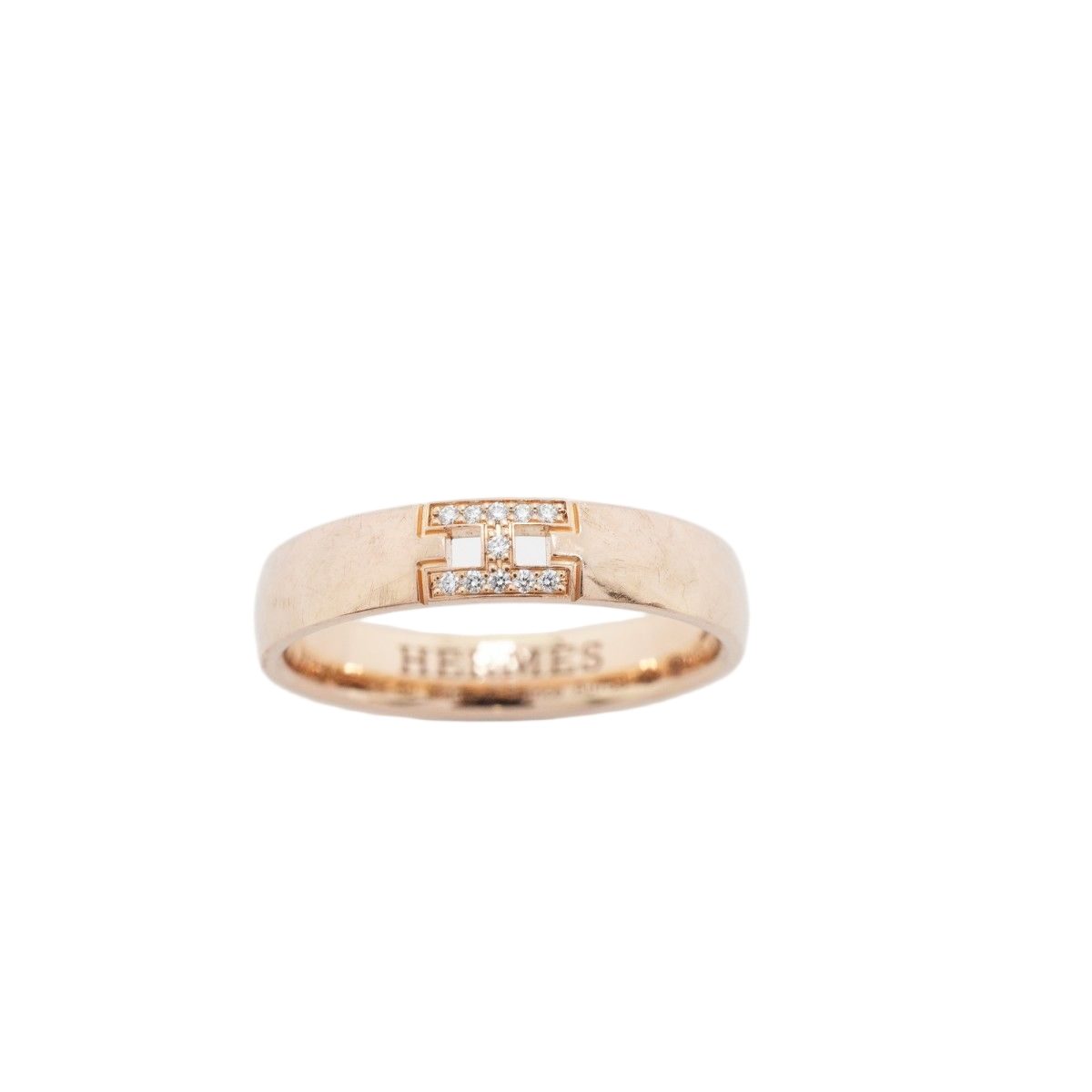 Hermes Ring Ever Herakles 18k Pink Gold Diamond — view 2