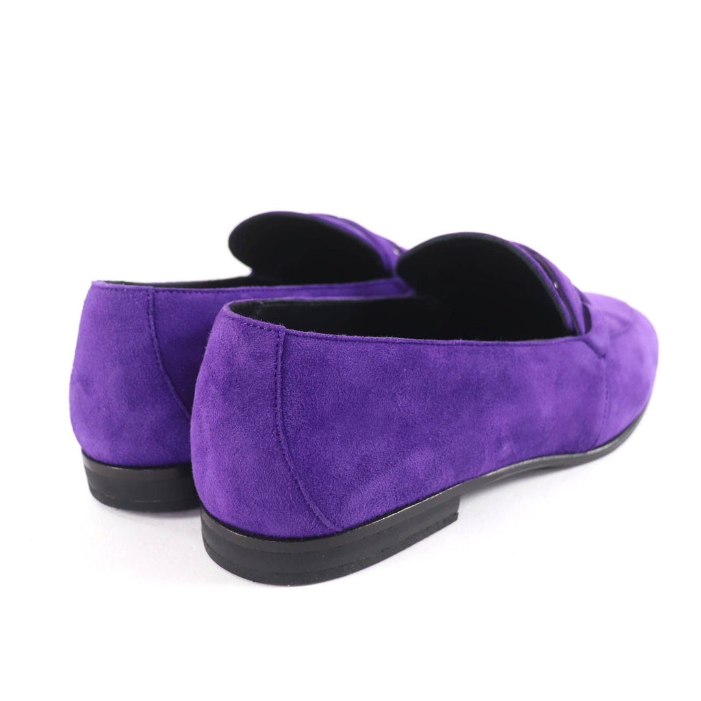 Hermes Suede Leather Honest Moccasins Loafers Purple 36 Boxes — view 3