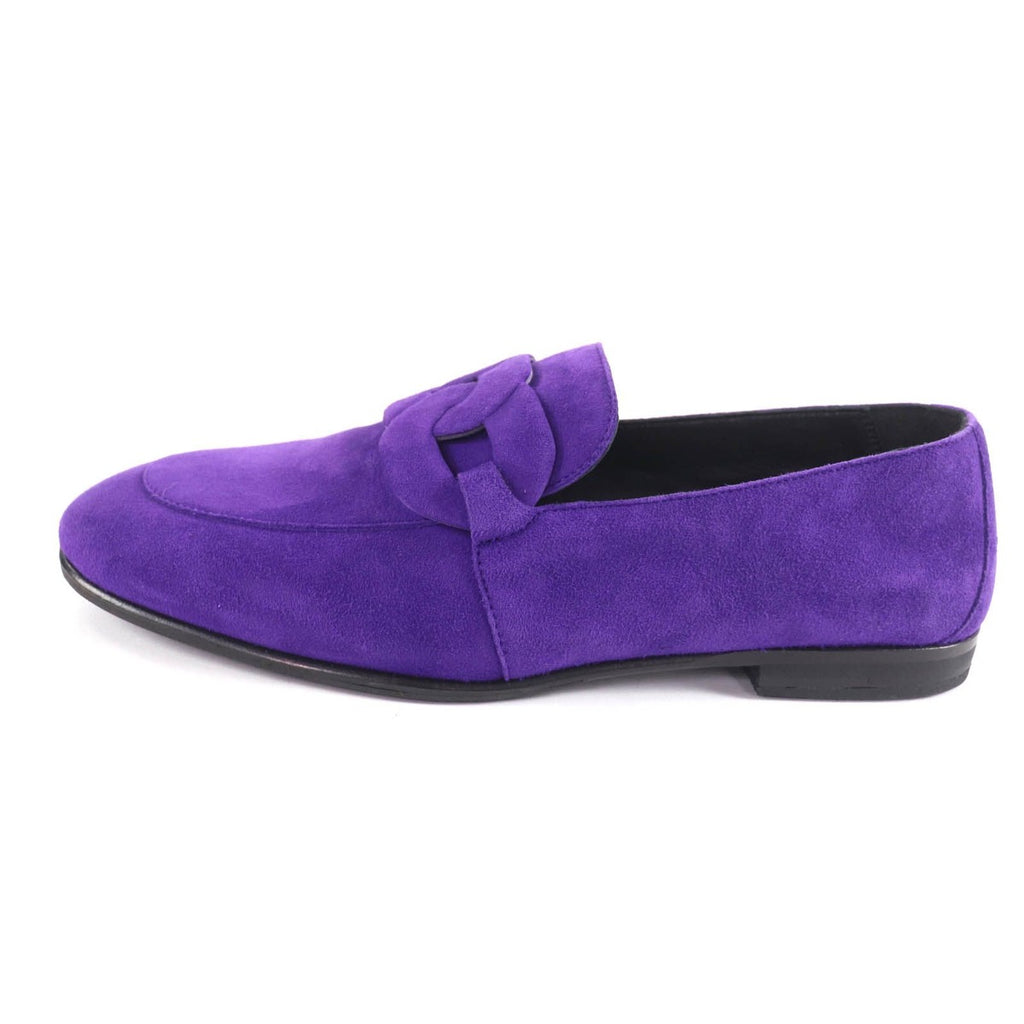 Hermes Suede Leather Honest Moccasins Loafers Purple 36 Boxes — view 5
