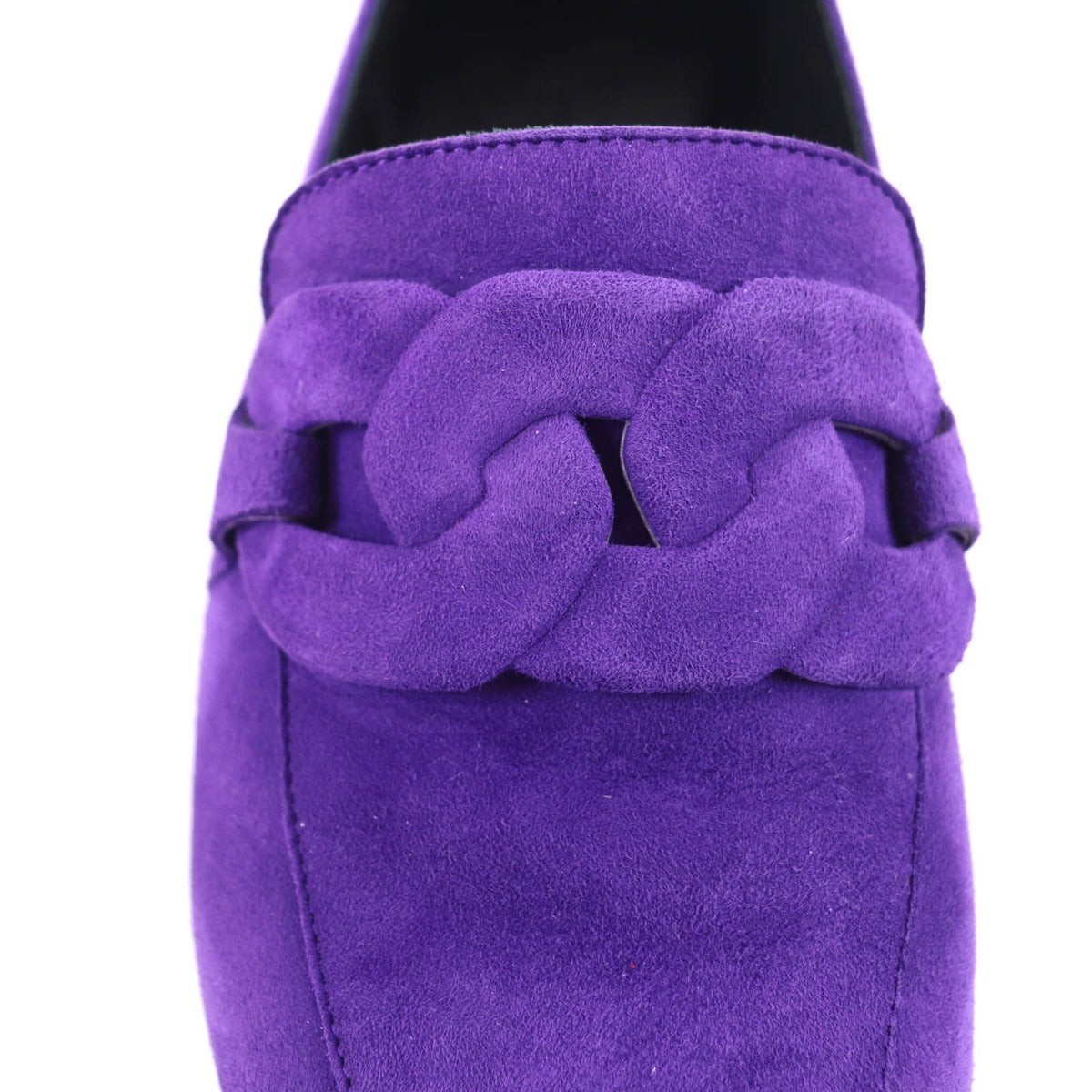 Hermes Suede Leather Honest Moccasins Loafers Purple 36 Boxes — view 9