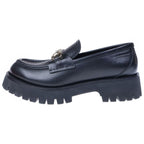 Gucci GG Embossed Horsebit Leather Loafers Black