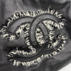 Chanel CC Logo Chain Shoulder Bag Black Leather Vintage — view 4