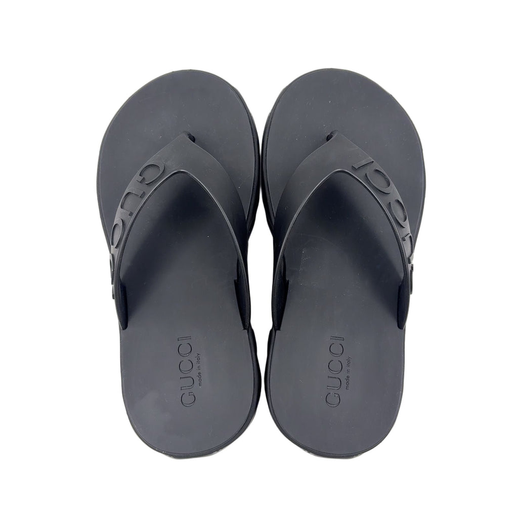 Gucci Thong Rubber Black Sandals — view 2