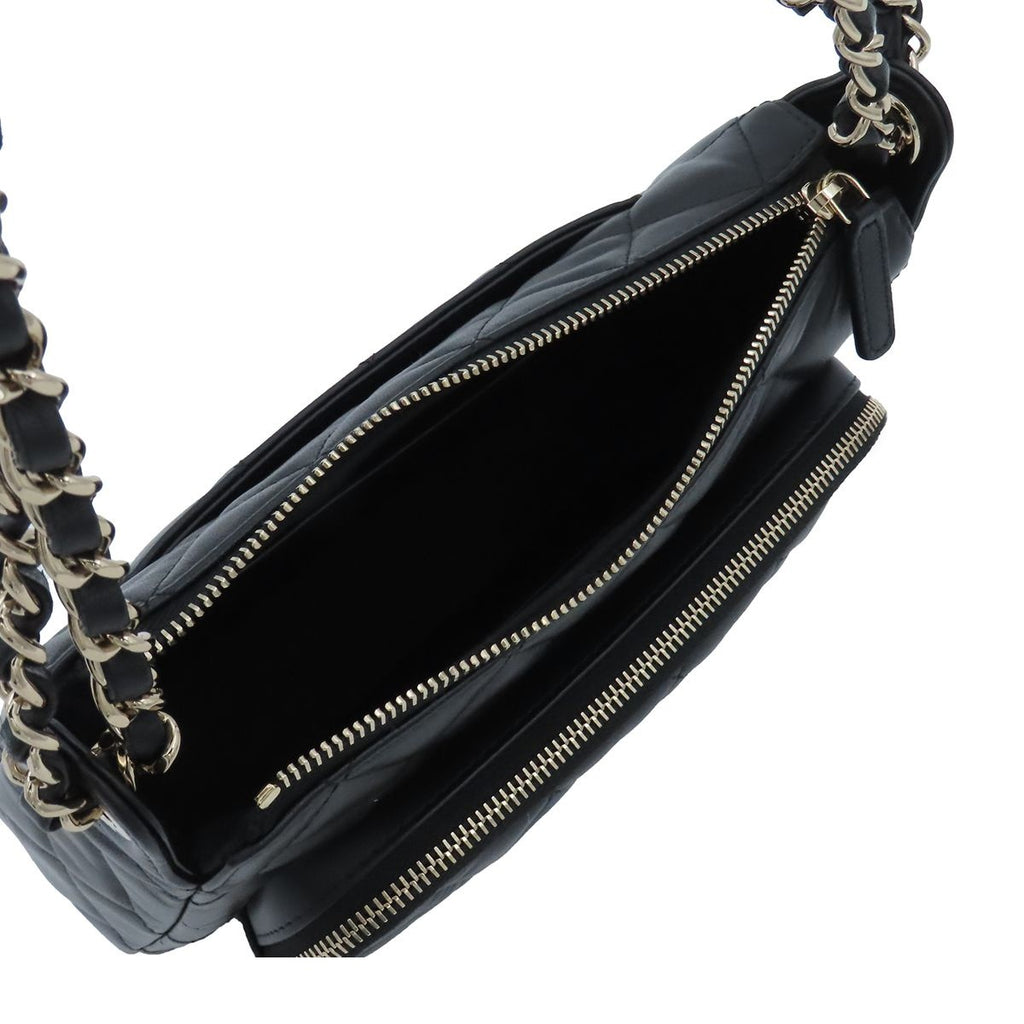 Chanel Chain Shoulder Bag Quilted Black Gold Lambskin — view 5