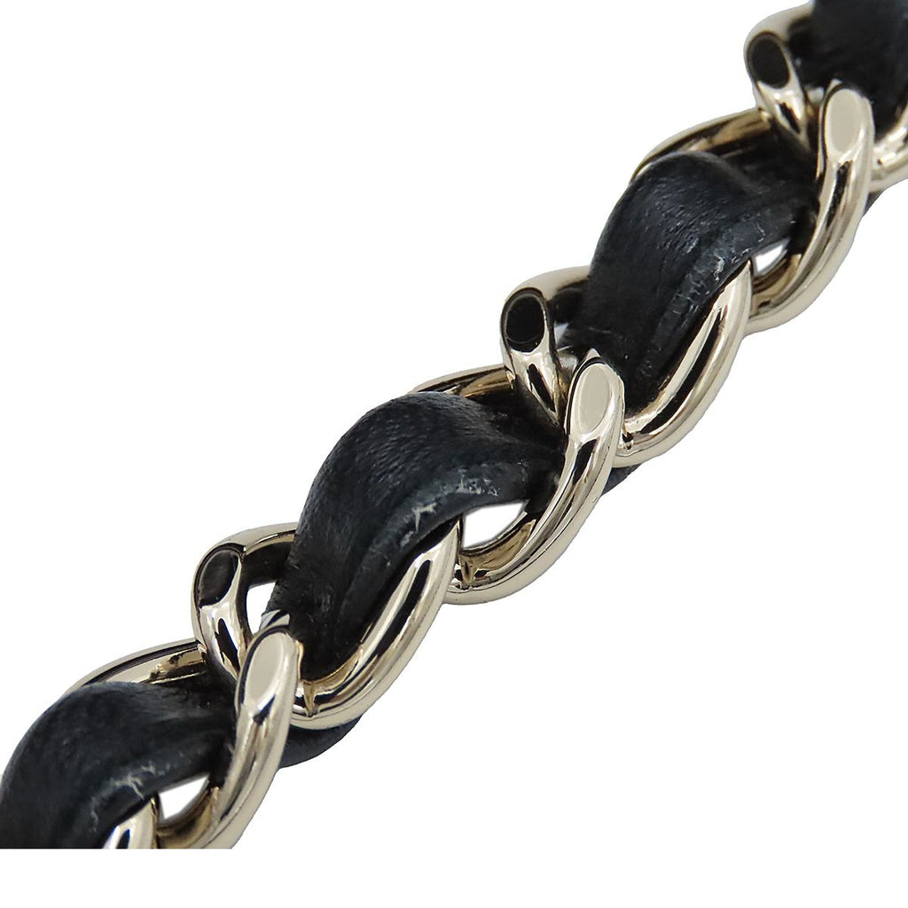 Chanel Chain Shoulder Bag Quilted Black Gold Lambskin — view 8