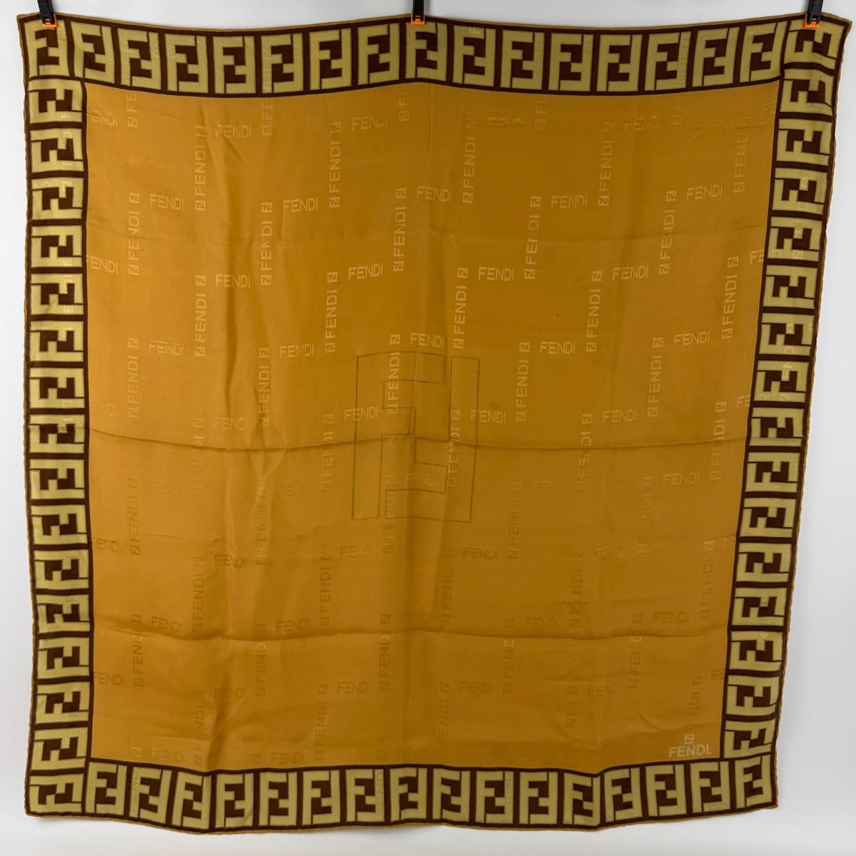 Fendi Scarf Brown Silk Vintage — view 2
