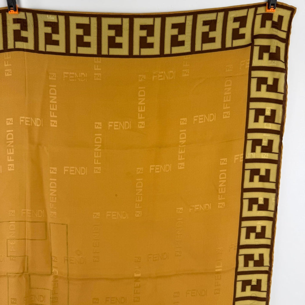 Fendi Scarf Brown Silk Vintage — view 3