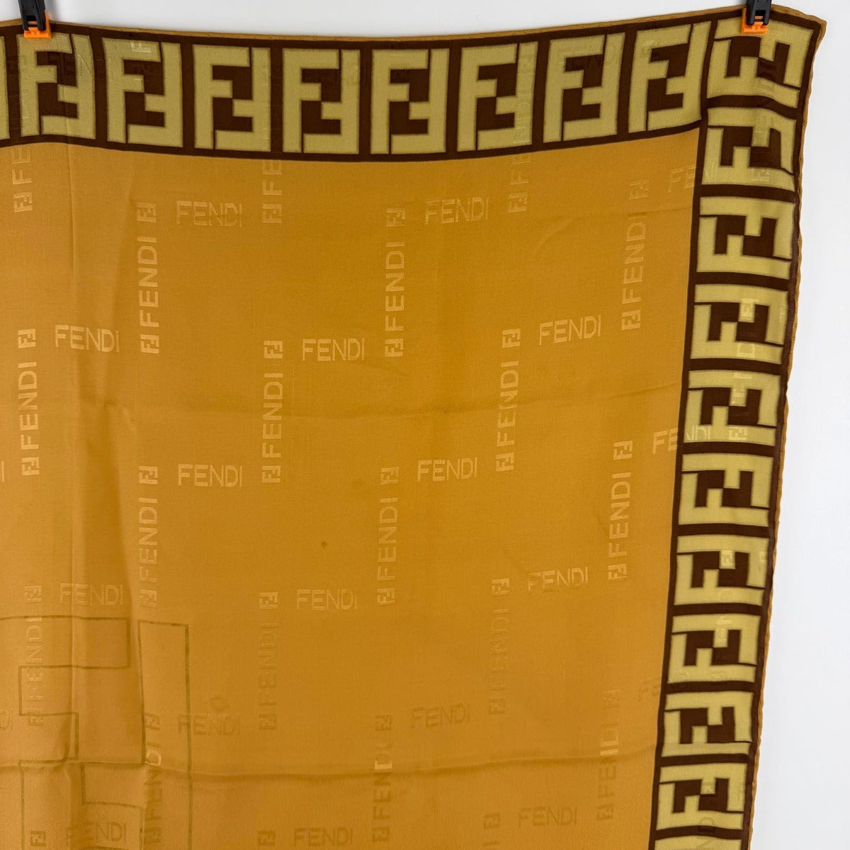 Fendi Scarf Brown Silk Vintage — view 3