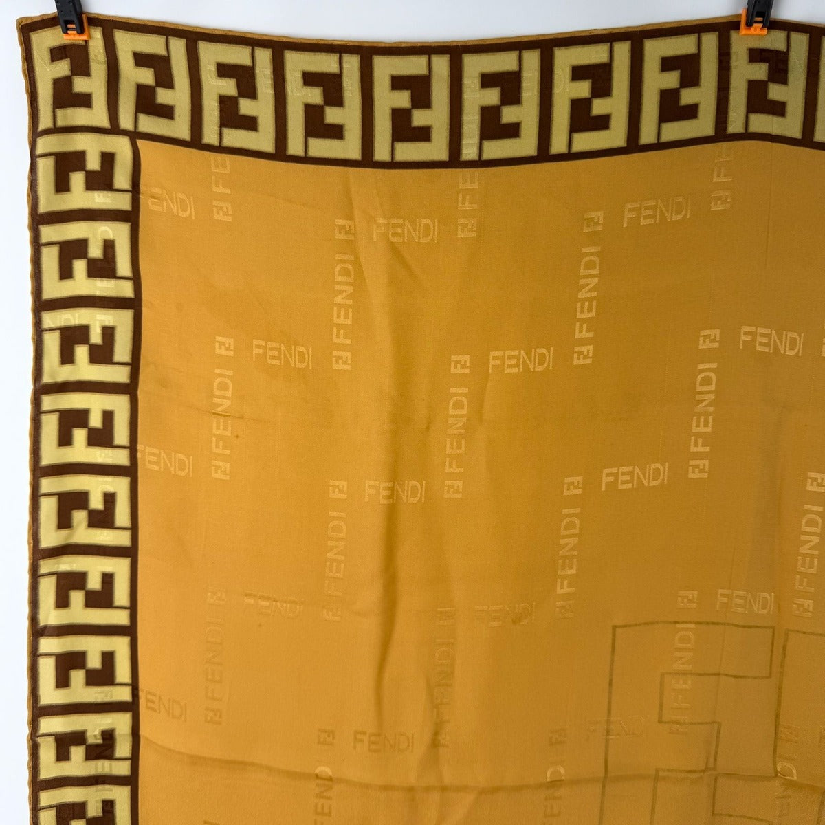 Fendi Scarf Brown Silk Vintage — view 4