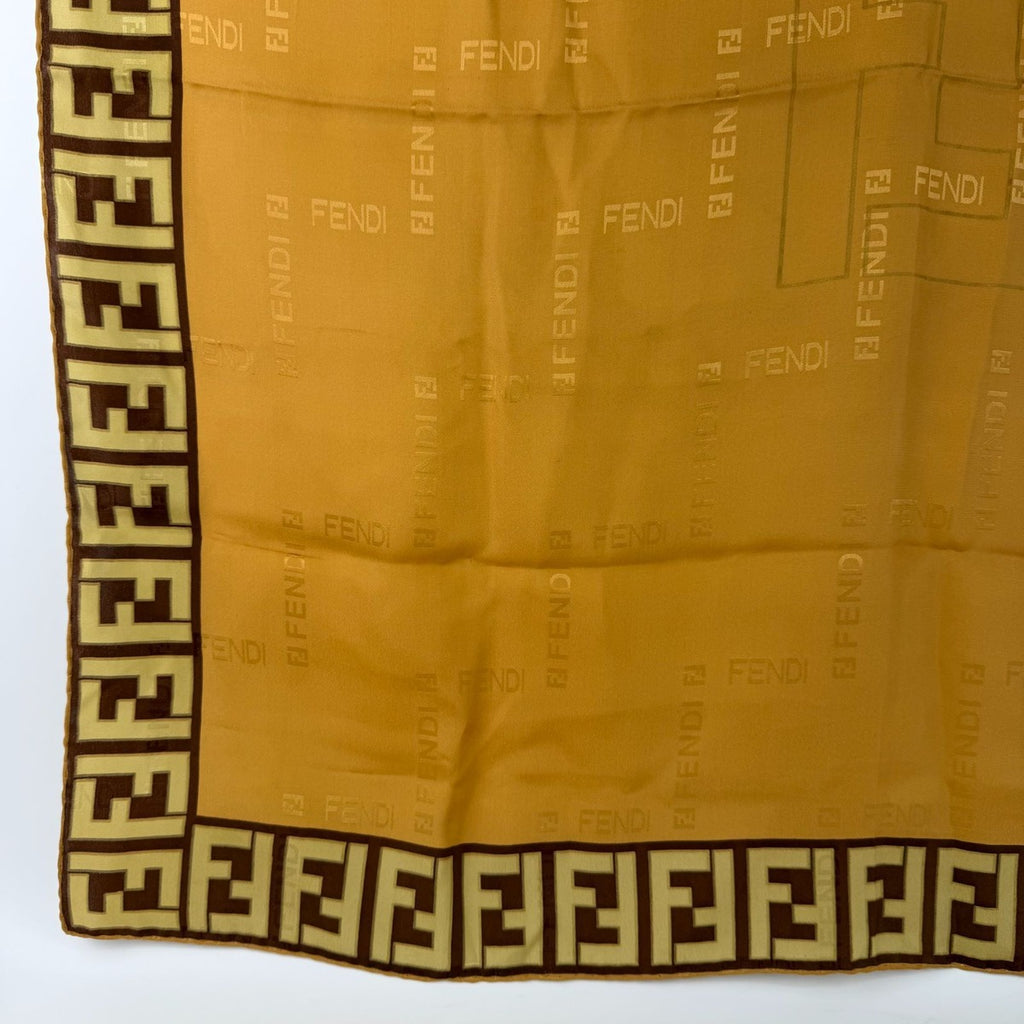 Fendi Scarf Brown Silk Vintage — view 5