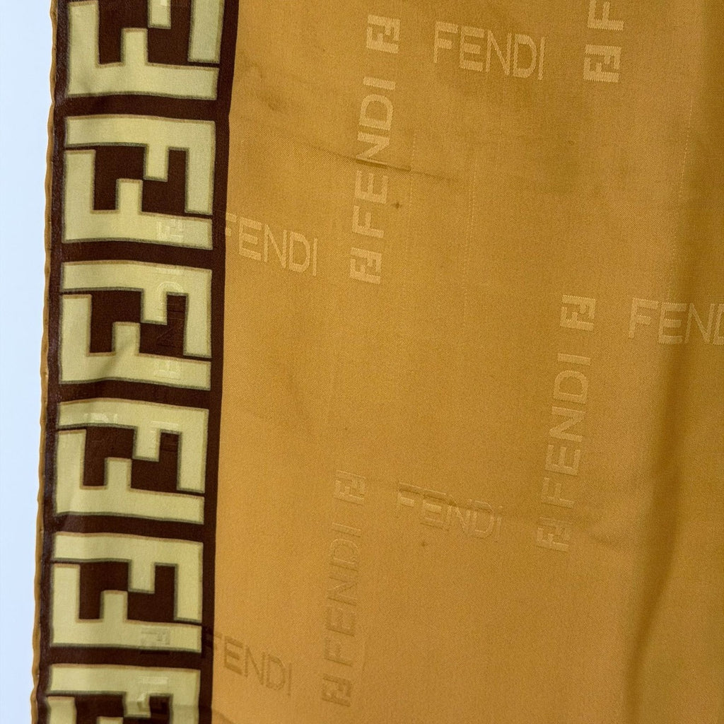Fendi Scarf Brown Silk Vintage — view 8