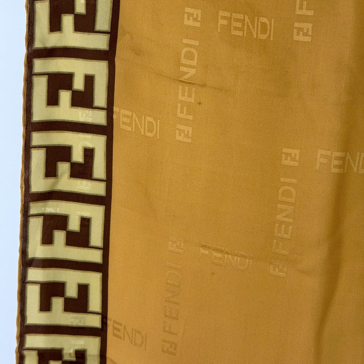 Fendi Scarf Brown Silk Vintage — view 8