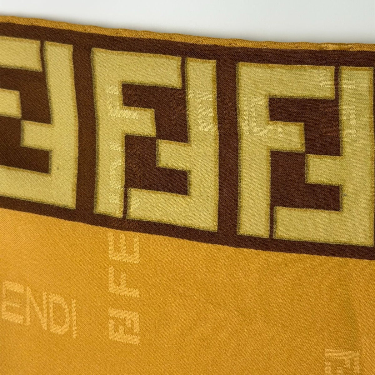 Fendi Scarf Brown Silk Vintage — view 9
