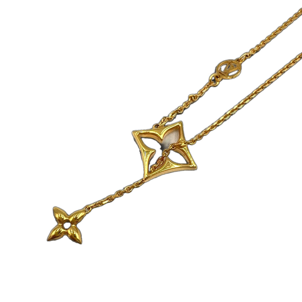 Louis Vuitton LV Flower Lambskin Gold Plated Necklace — view 2