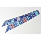 Hermes Twillye Scarf Silk Twill Medor Motif Blue Multi — view 2