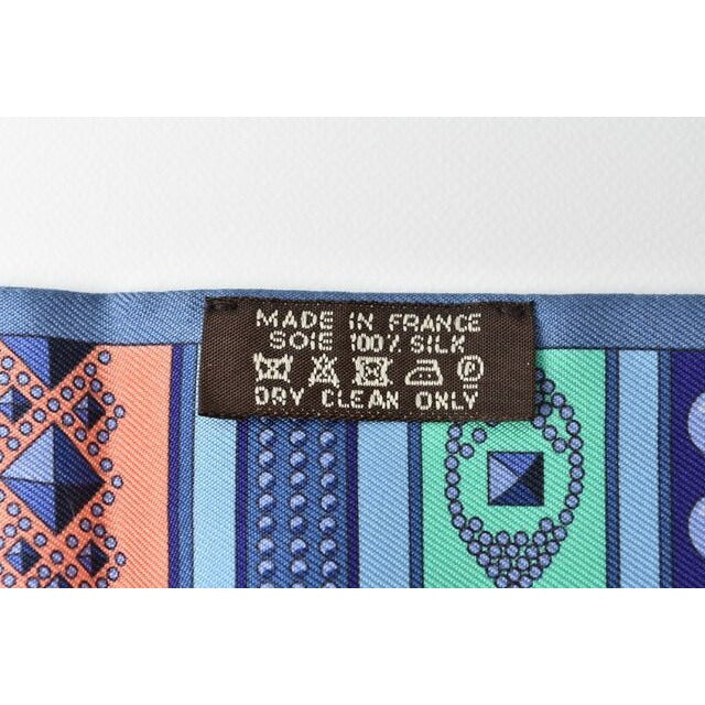 Hermes Twillye Scarf Silk Twill Medor Motif Blue Multi — view 3