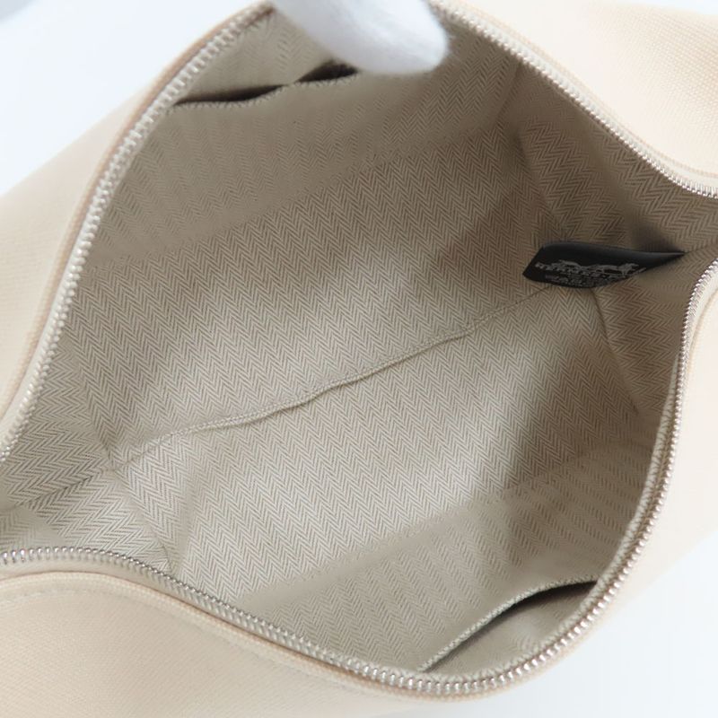 Hermes Brid A Black PM Natural Cotton Canvas Pouch Handbag — view 7