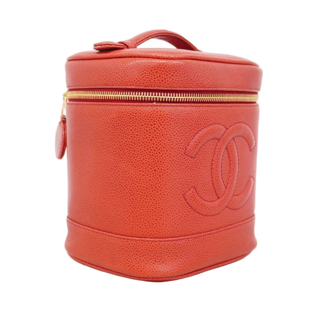 Chanel Vanity Bag Caviar Leather Red Gold — view 2