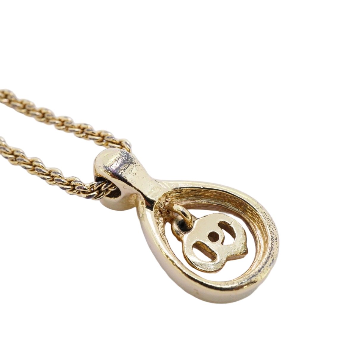 Dior Necklace CD Logo Gold Plated Rhinestone — view 2