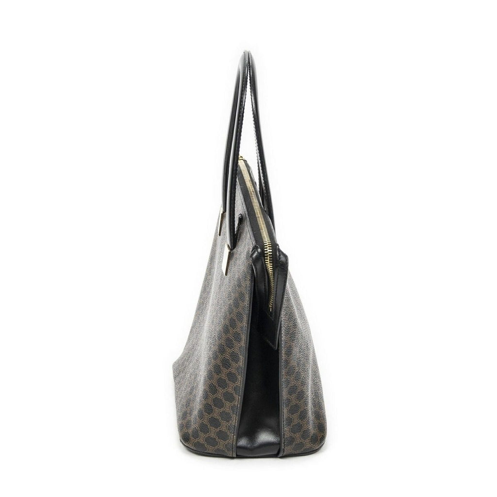 Celine Zip Top Handle Black Brown Macadam Canvas — view 4