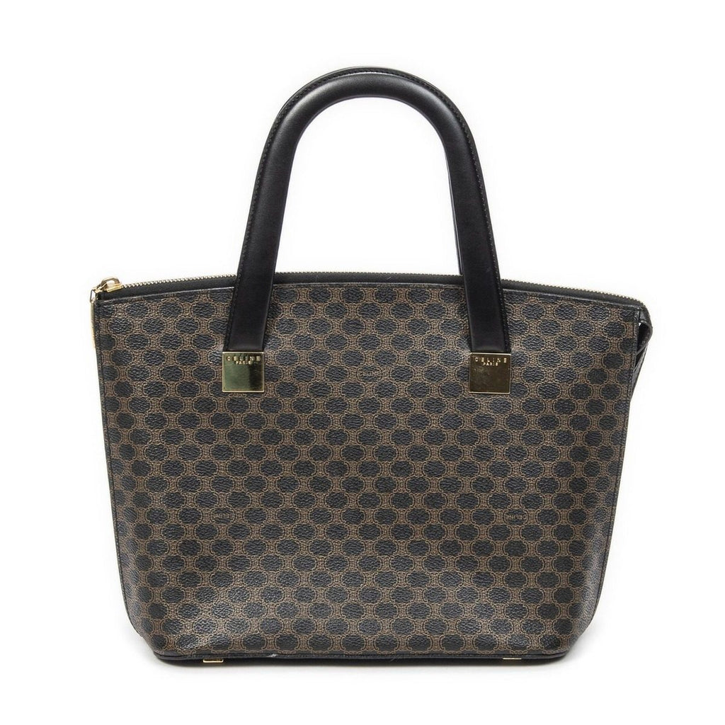Celine Zip Top Handle Black Brown Macadam Canvas — view 5