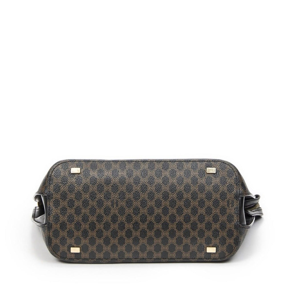 Celine Zip Top Handle Black Brown Macadam Canvas — view 6