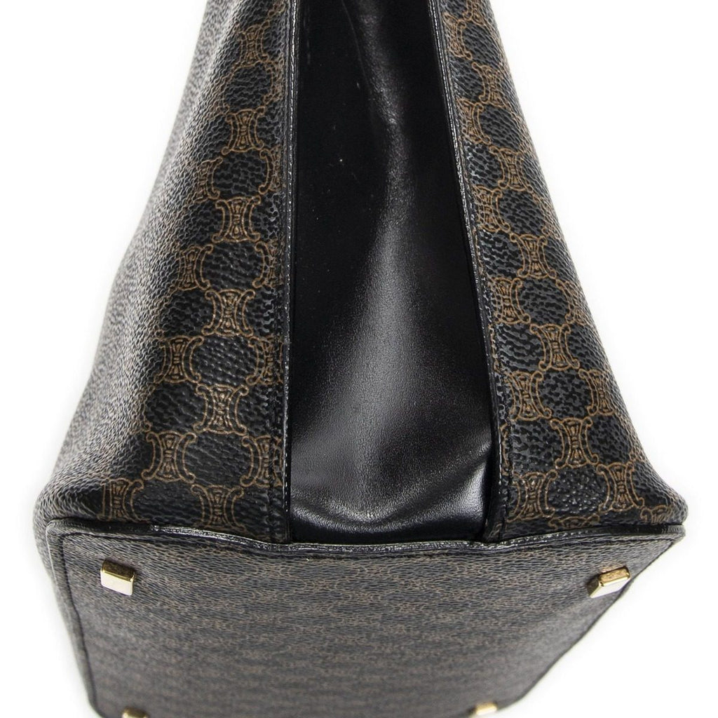 Celine Zip Top Handle Black Brown Macadam Canvas — view 7