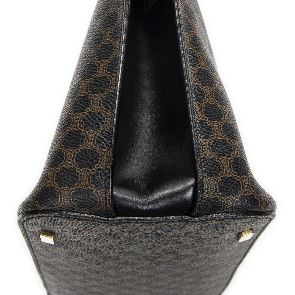 Celine Zip Top Handle Black Brown Macadam Canvas — view 8