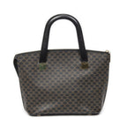 Celine Zip Top Handle Black Brown Macadam Canvas