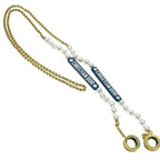 Christian Dior Airpods Holder Necklace Chain Logo Faux Pearl GP — view 2