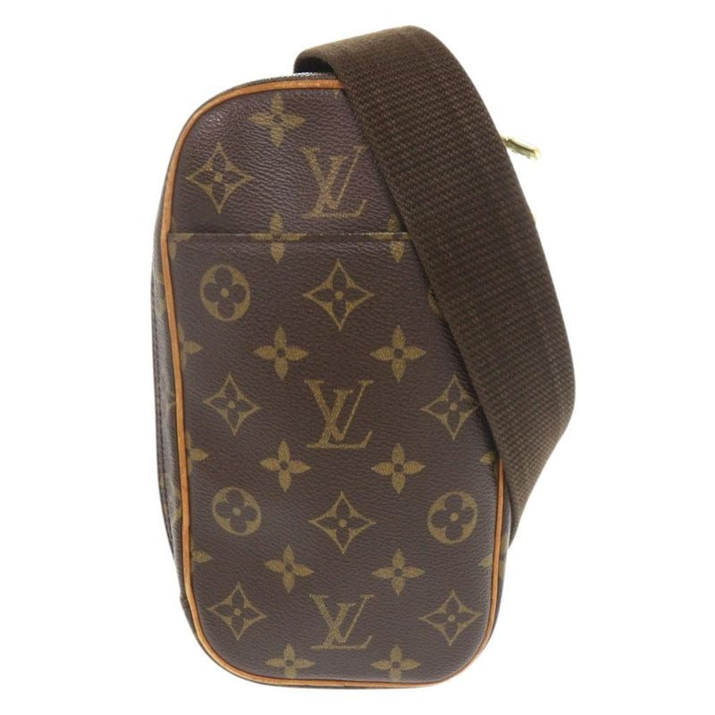 Louis Vuitton Pochette Gange Monogram Brown Body Bag Waist 0484