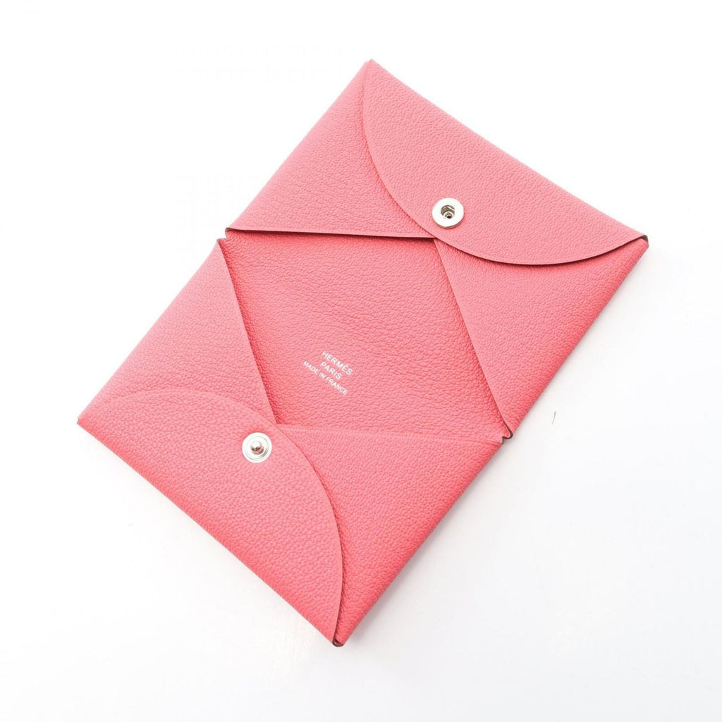 Hermes Coin Case Calvi Rose Azale — view 3