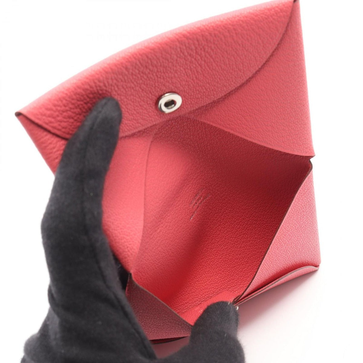 Hermes Coin Case Calvi Rose Azale — view 4