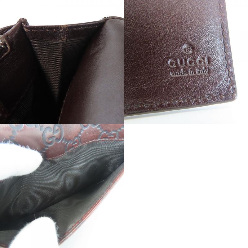 Gucci Bifold Wallet Sima Leather Dark Brown Long Small Accessories — view 9
