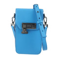 Dior Lock Vertical Pouch Shoulder Bag 2 ucl Leather Blue Silver Hardware